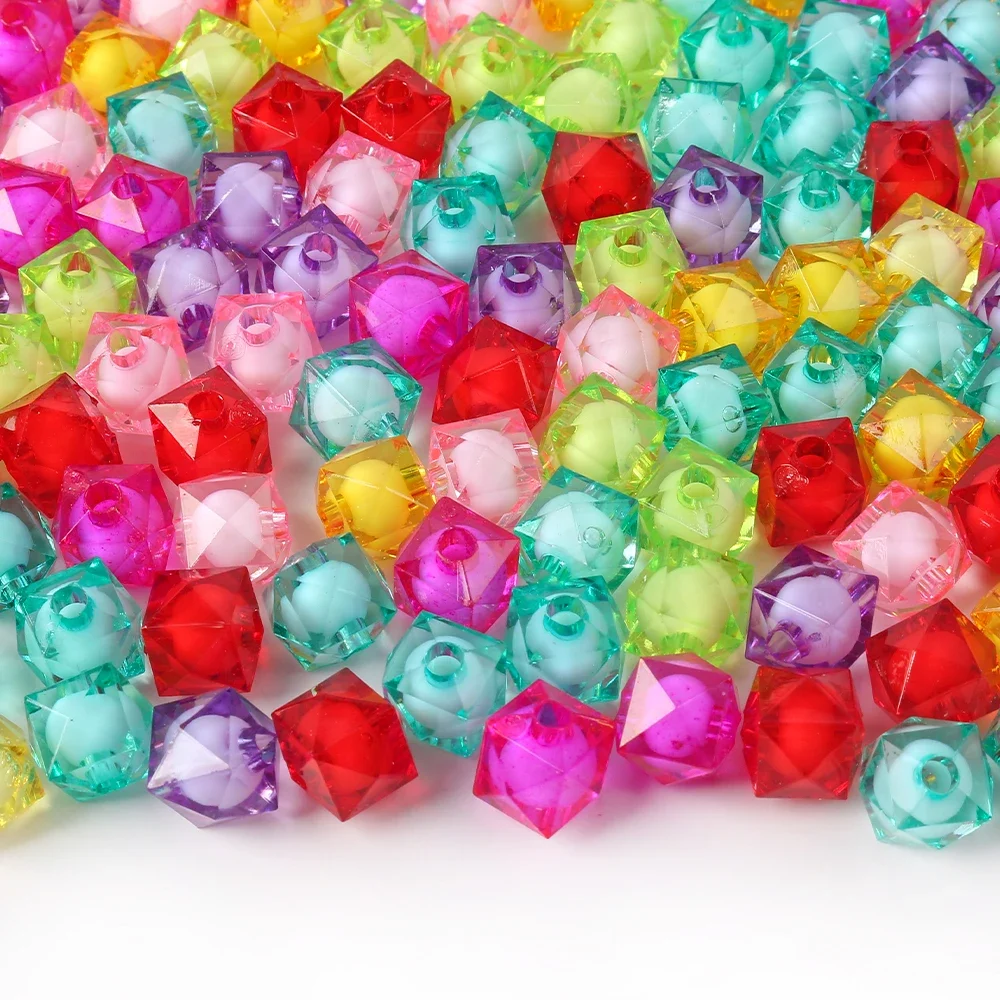 50pcs 8/10mm square Acrylic Faceted beads spacer loose Beads Jewellery beaded DIY Accessories Beads supplier