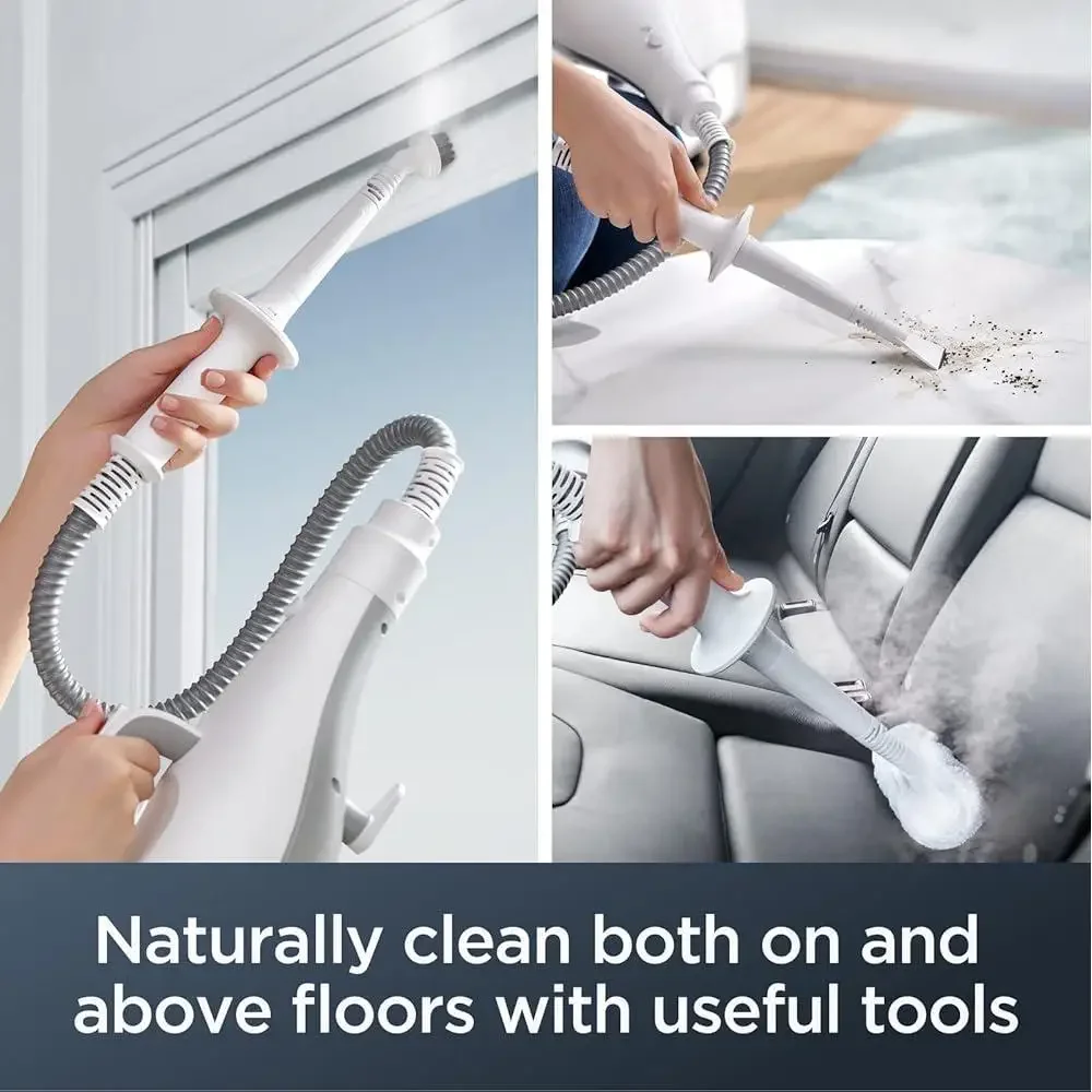 Multifunctional Steam Mop Lightweight Handheld Unit Efficient Cleaning Hard Floors Rugs Swivel Steering Easy Maneuver 2-in-1