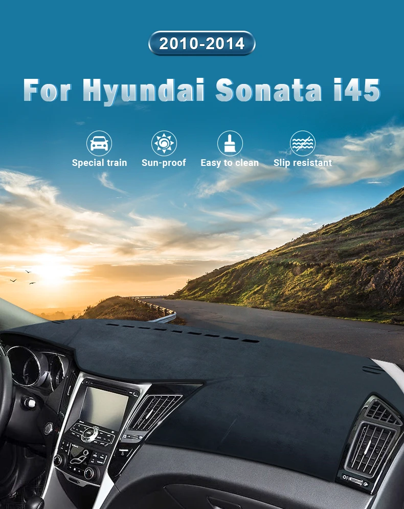 Für Hyundai Sonata YF I45 2010 2011 2012 2013 2014 Auto-Armaturenbrett Sonnenschutz-Abdeckung Instrumententafel Rutschfeste Matte Zubehör – Detail 1