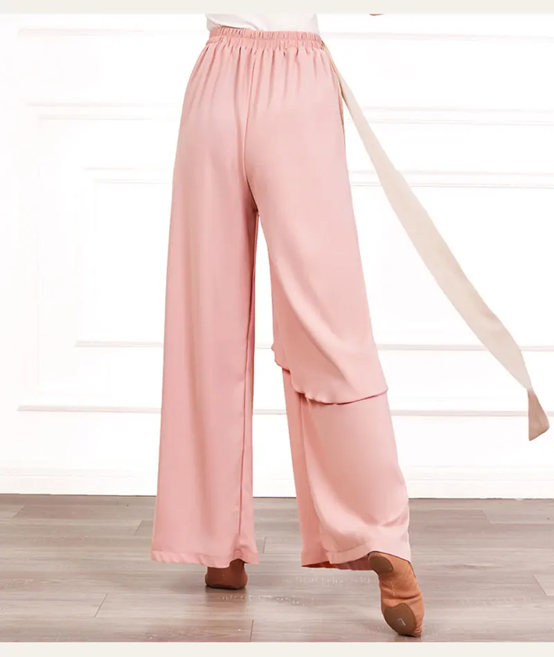 Latin Dance Pants Practice Ballroom Wide-Leg Pants Modern Dance Pant Loose For Women High Waist Pants Classical Dancing Trouser