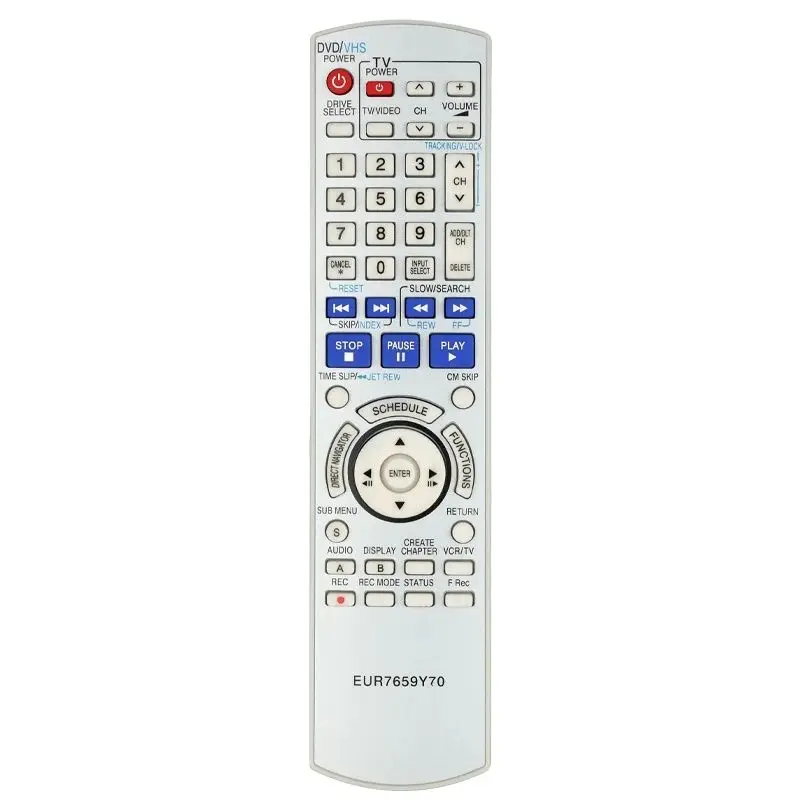 For EUR7659Y70 Panasonic-DVD-VCR-Recorder-Remote-Control-Replacement, For Panasonic DVD VCR Recorder DMRES25 DMRES25S DMRES35