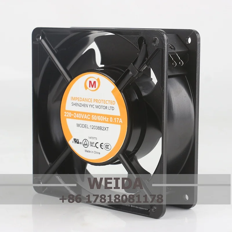 Original YYC AC220-240V 0.17A 12038120X120X38MM 12CM DC EC Special for Thyson Elevator Frequency Converter 12038B2XT Cooling Fan