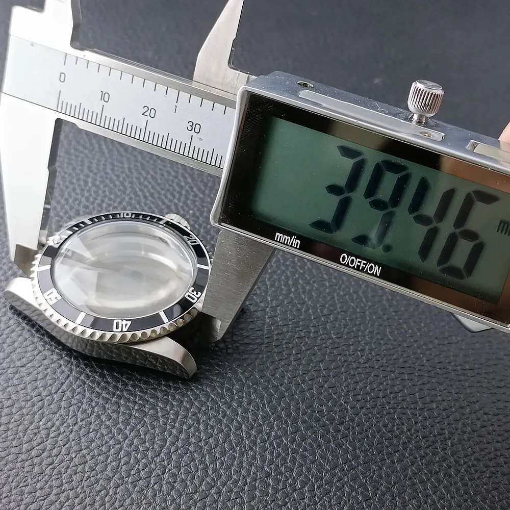 عالية الجودة فضي ريترو حافظة 39.5 مللي متر ساعة رجالية تناسب NH34 NH35 NH36 حركة/القرص صندوق ساعة أوتوماتيكي