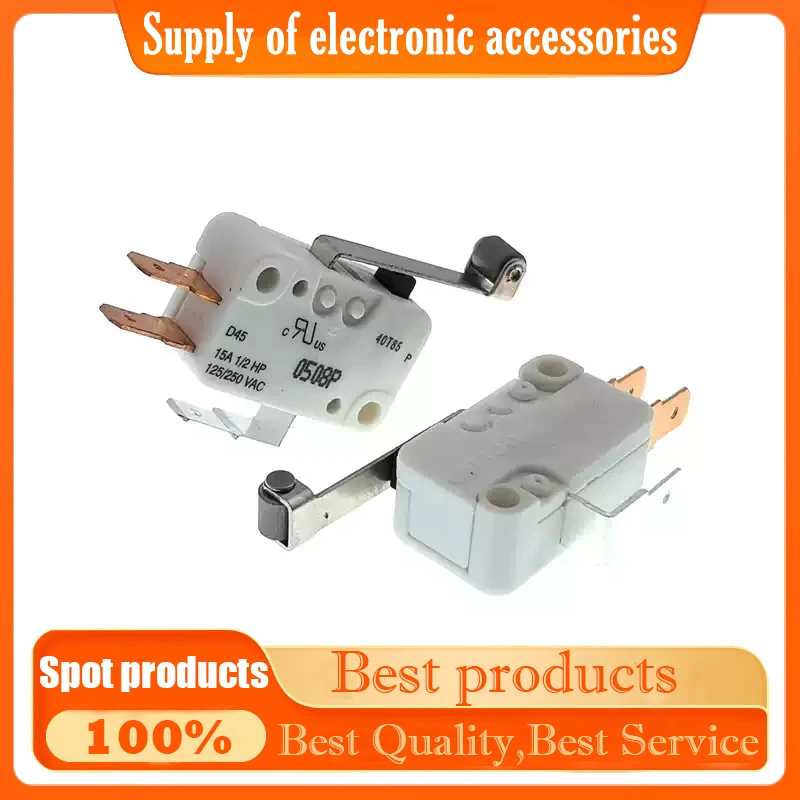 Limit switch D45 miniature pushbutton switch with long handle, 15A, 125/250V