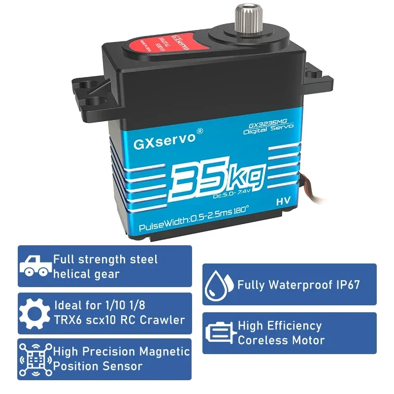 Gxservo gx3235mg 35kg pwm servos digitaler Hochspannungs-Metall getriebe-Servomotor für RC-Auto-Roboter-LKW-Raupen boot im Maßstab 1/8 1/10