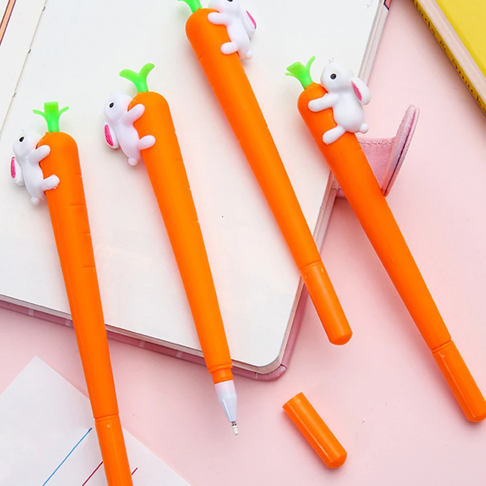

24 Pcs Cartoon Pens Carrot Shape Ink for Writing Filling Kawaii Gel Plastic Cute Child Carrots