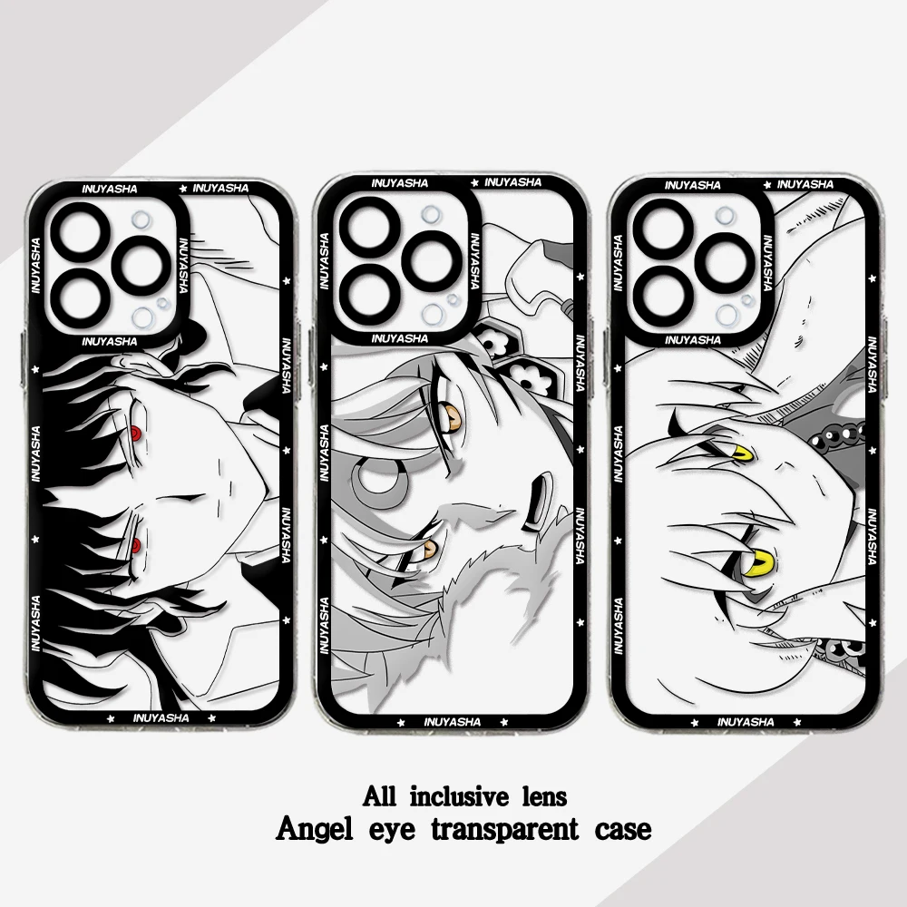 Japanese Hot Anime Inuyasha Phone Case For iPhone 15 14 13 12 11 Mini Pro Max X XR XSMax 6S 6 7 8 Plus SE20 Transparent Cover