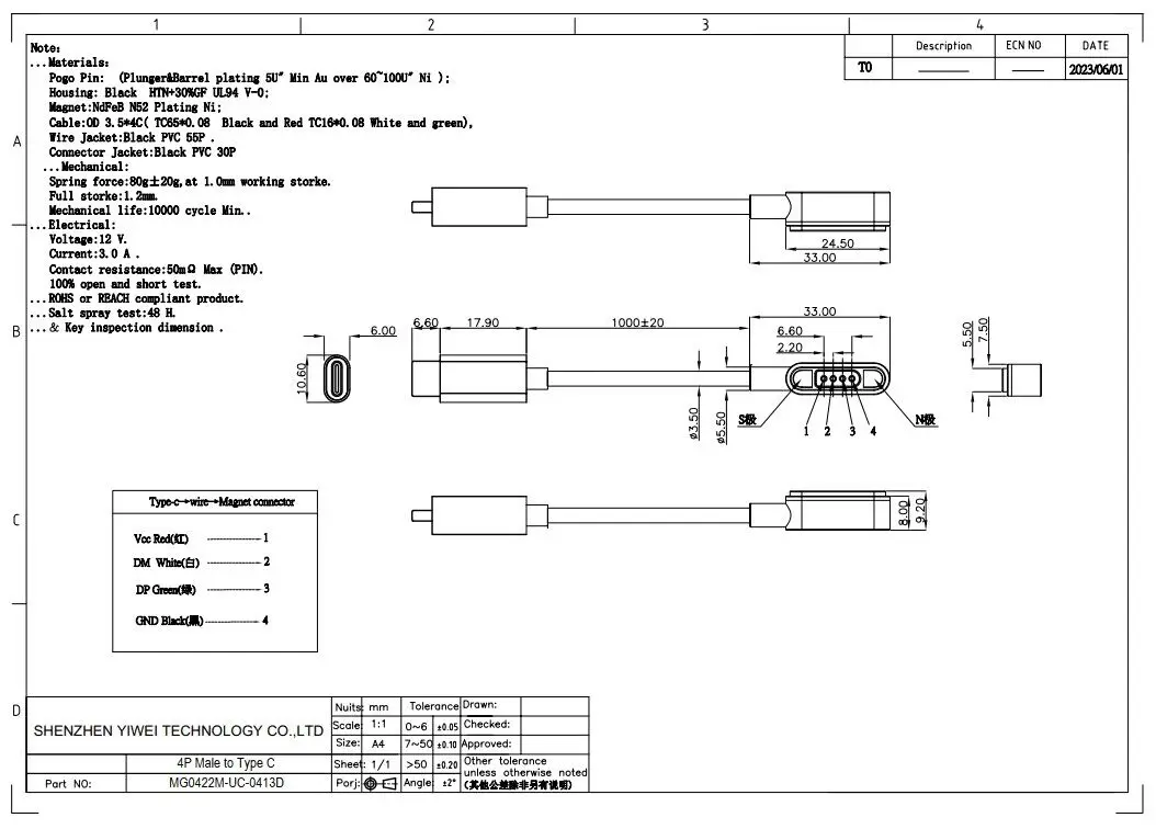 Magnetisches Pogo-Pin USB-C-Kabel Federbelasteter Typ-C 2 4 6 Positionen Steckverbinder Strom- und Datenübertragung für Smartwatch Schönheit & Gesundheit – Detail 16