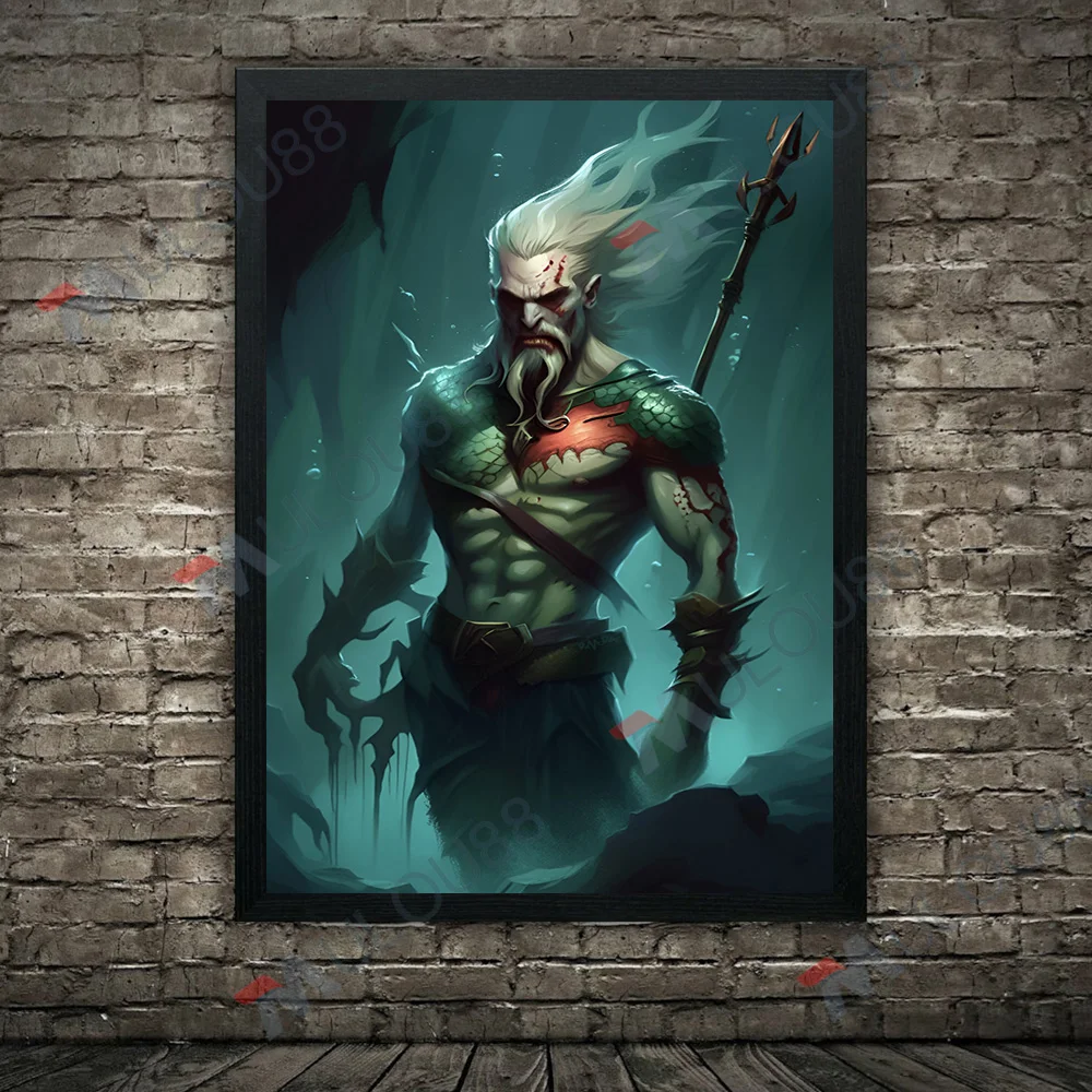 Superhero Who Turns Into A Zombie Vintage Wall Art Canvas Painting Creepy Superhero Abstract Art Poster Print Home Decoration