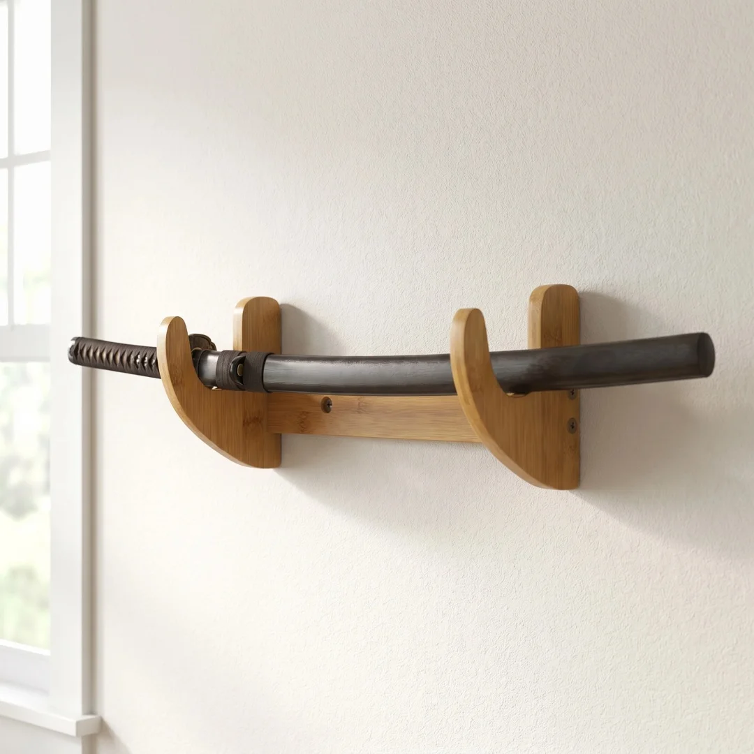 8-Layers Wall Sword Storage Shelf Support Holder Anime Cosplay Wood Sabre Samurai Schwert Display Real Japanese Katana Decor - view 5