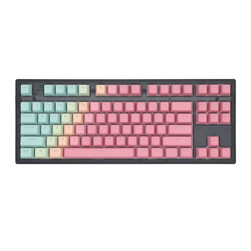 Imagem -04 - Chaves Conjunto Arco-íris Pbt Translúcido Keycaps Oem Altura Pbt Material Faça Você Mesmo Personalizado para Teclado Mecânico mx Interruptor 87 104 Gh60 104