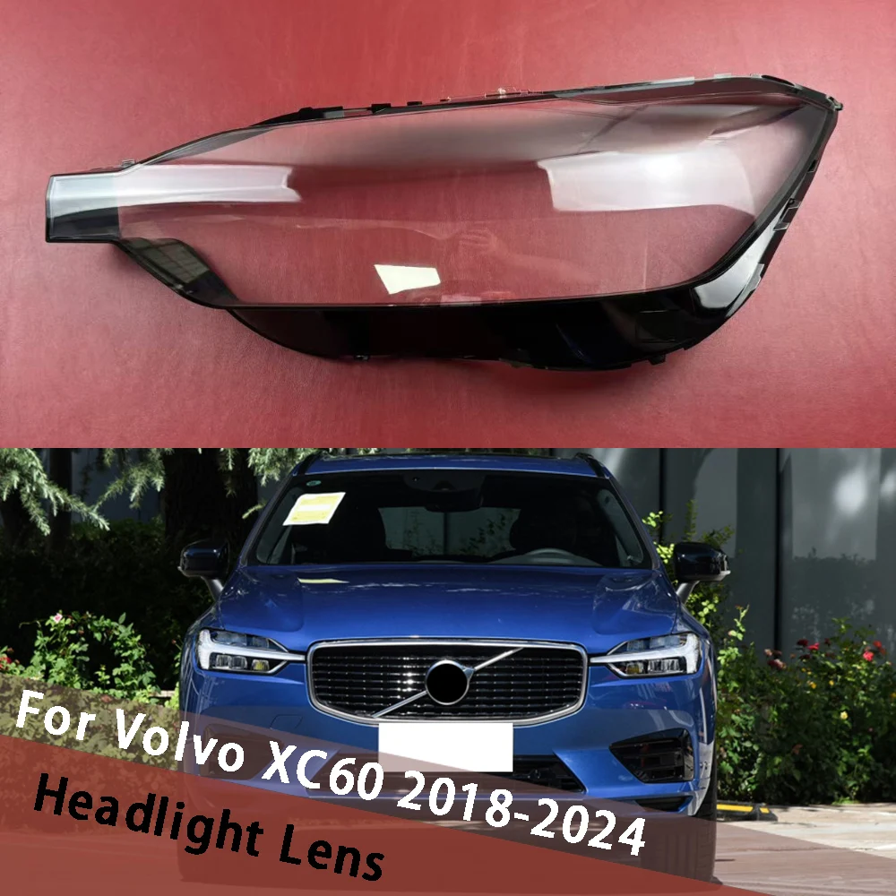 

For Volvo XC60 2018~2024 Front Headlamp Cover Transparent Headlight Shell Lens Plexiglass Replace Original Lampshade Lampcover
