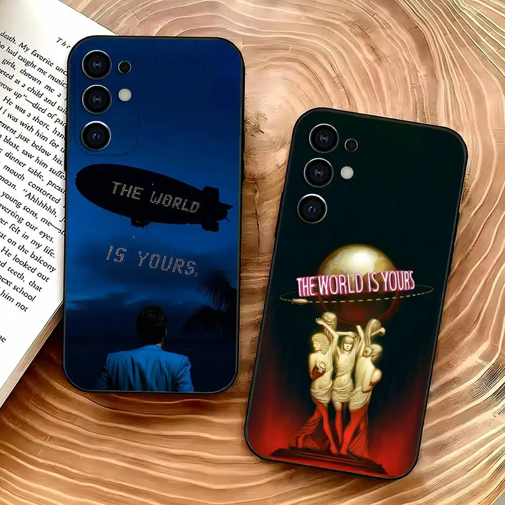 

The World Is Yours S-Scarfaces Phone Case For Samsung S25,S24,S21,S22,S23,S30,Ultra,S20,Plus,Soft Silicone Black Cover