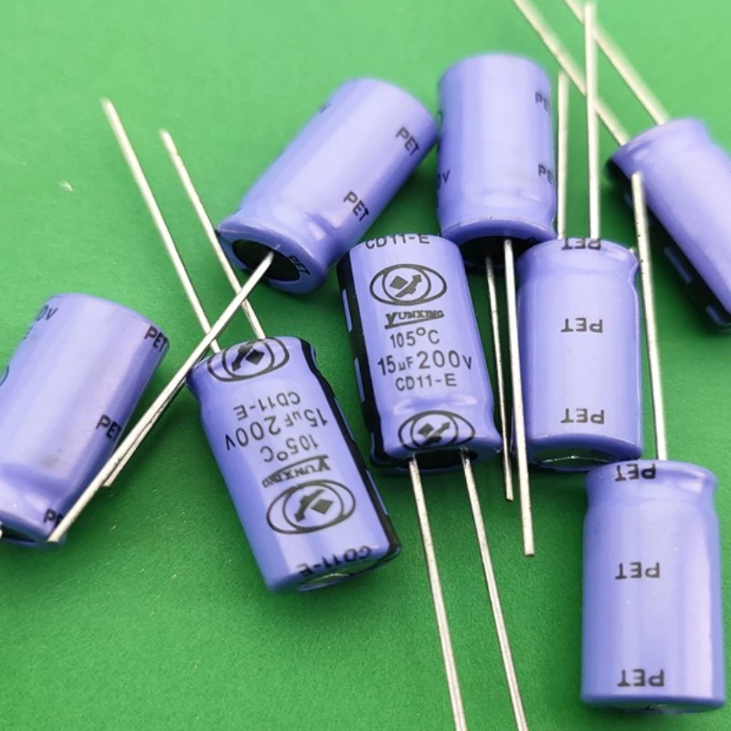 

35pcs 200V 15uF CD11E Electrolytic Capacitor 8x16mm 6000hrs Long Life for Power Supply
