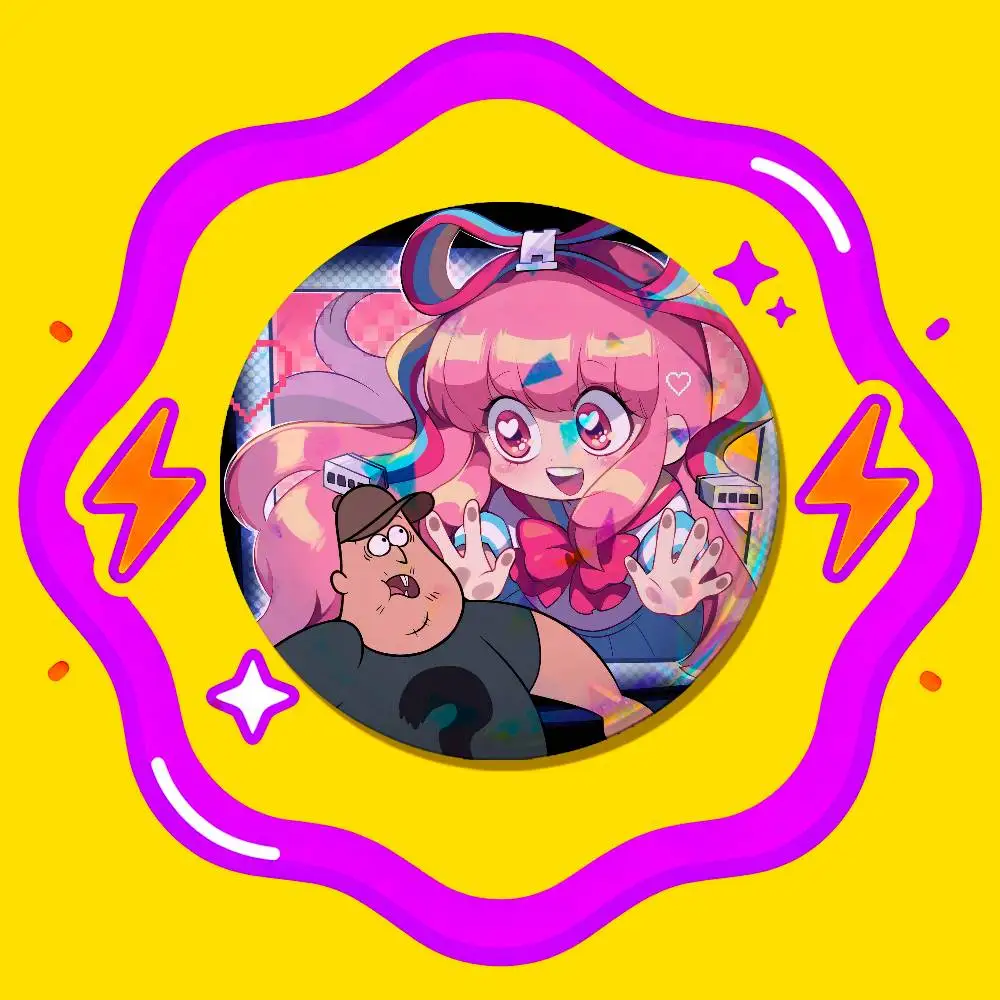 Round Metal Button Brooch Backpack Ita Bag Pins Gift Custom For Gravity Falls Giffany Dipper Bill Cipher Enamel Pin Badge