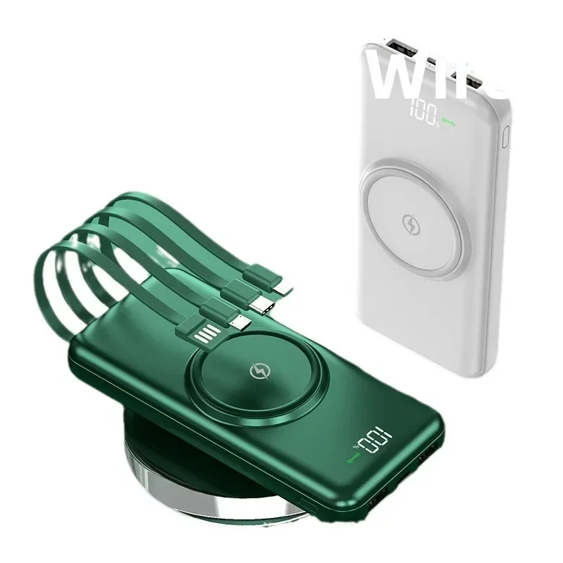 10000mAh Fast Charging Mobile Power Bank Comes with A Four Wire Convenient Large Capacity Mobile Power Bank
