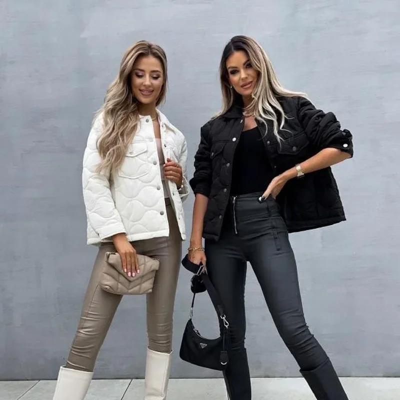 New Autumn Winter Women Oversize Vintage Plaid Blue Denim Parka Coat Casual Loose Long Cotton Jacket Outerwear Female 2024