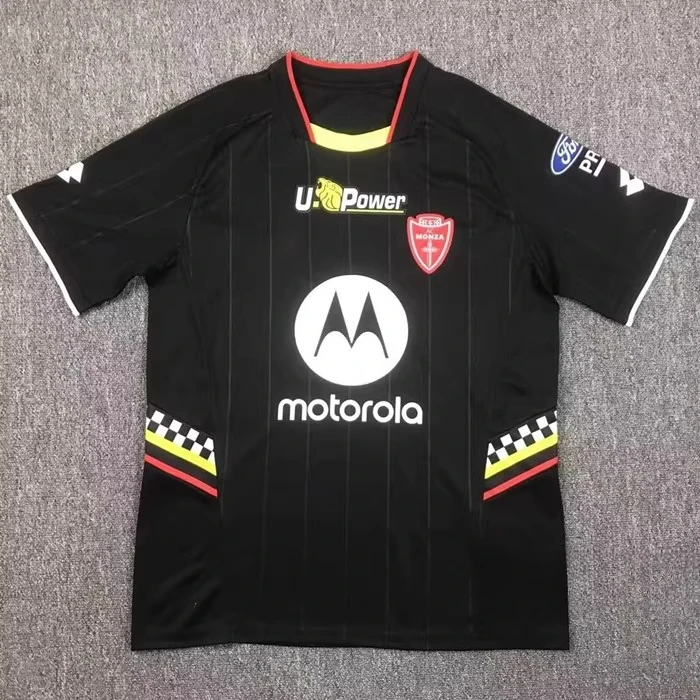 24-25 Série A Monza Camisa de futebol de manga curta impressa em 3D respirável e de secagem rápida para camiseta de treinamento de verão masculina.