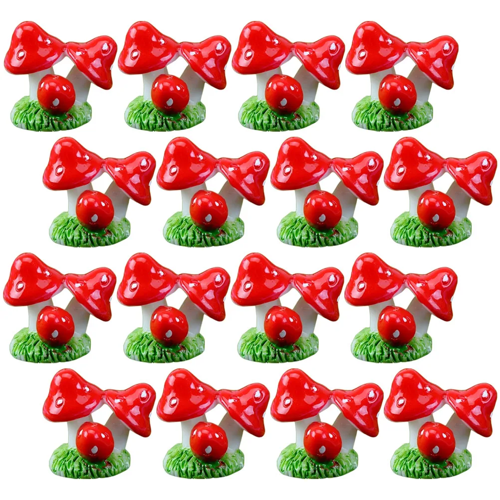 

20pcs Miniature Mushroom naments Premium Resin Materials Decor Lightweight Creative Gift Kids Relatives