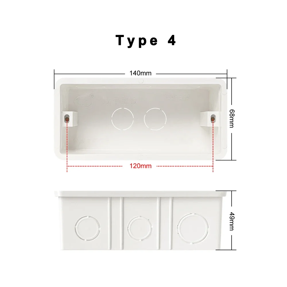 AVATTO Wall Mounting Box Internal/Surface Cassette White Box 86*86mm 102*66mm 140*68mm For EU/US standard Switch & Socket