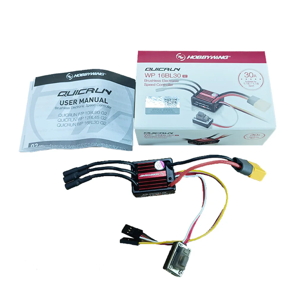 Hobbywing QuicRun 16BL30 G2 30A Brushless ESC for 1/16 on-road / Off-road / Buggy /Monster RC Car Waterproof Speed Controller