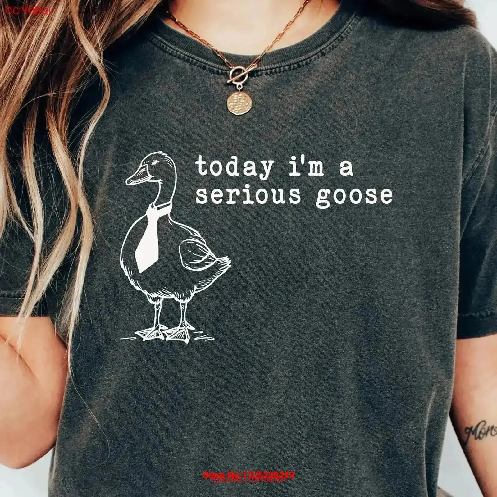 Today I'm a Serious Goose T Shirt Comfort Funny Silly Sarcastic Lover Meme Gag vintage Washed graphic Breathable vintage