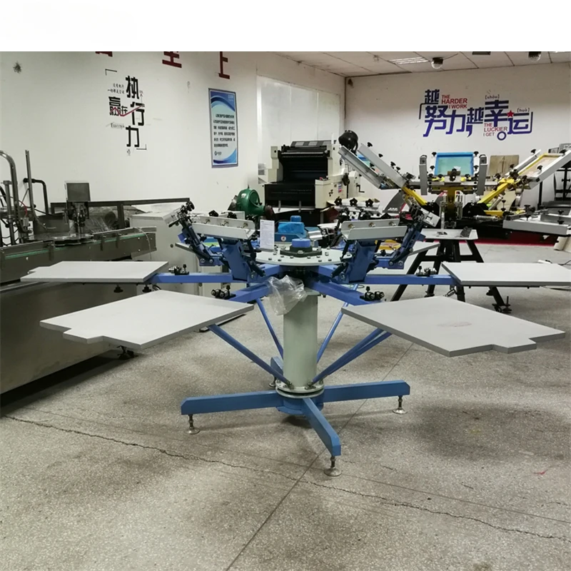 Manual 8 color 8 station garment silk screen printing machine with micro adjustment&double side clamps price