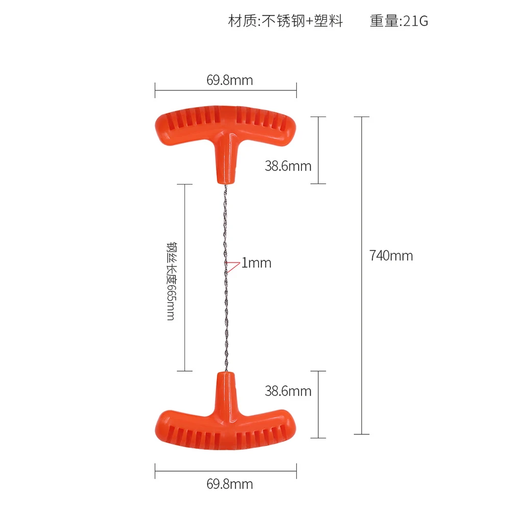 Glass cutting string with holders, windshield cutting tool, durable steel wire