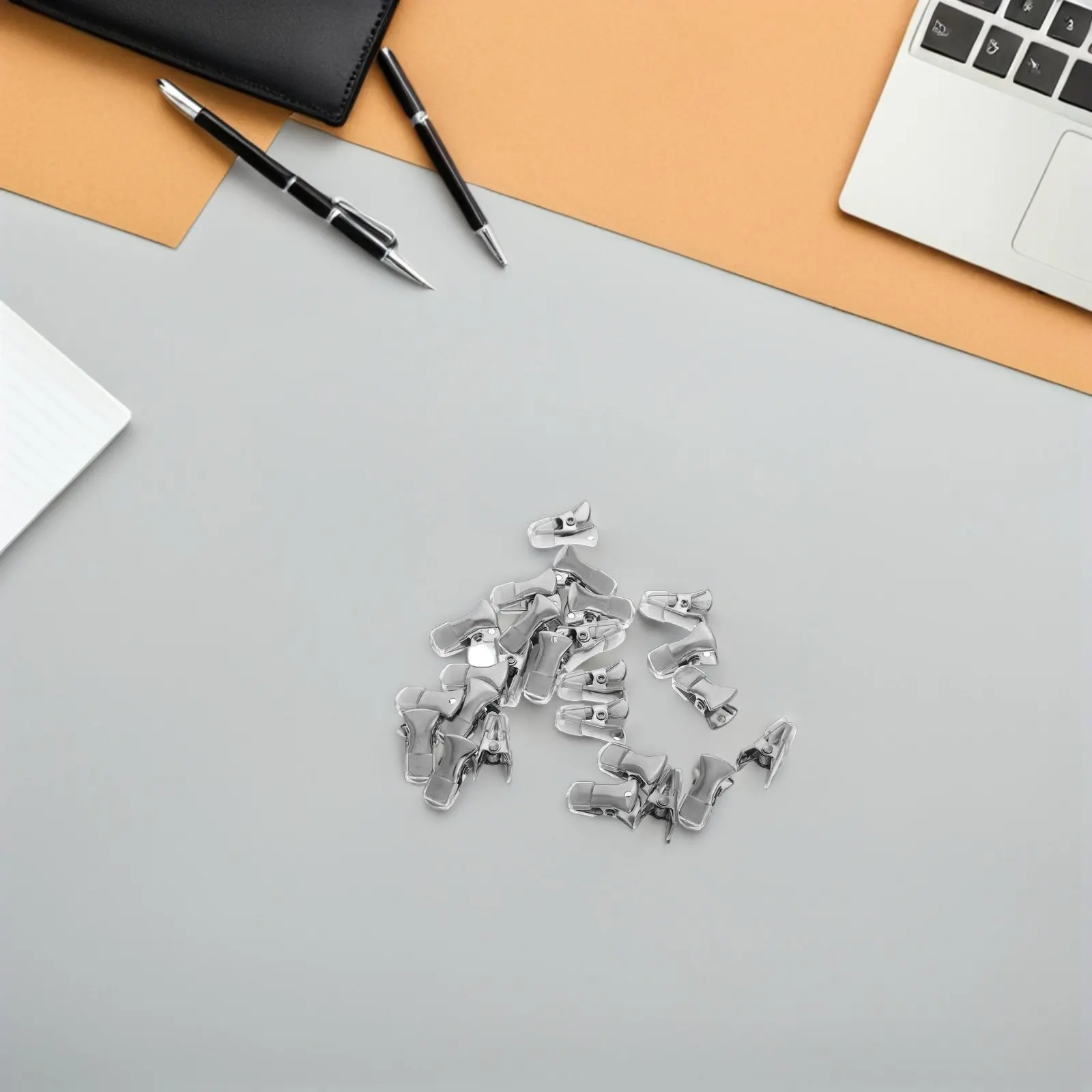 50Pcs Silver Metal Small Alligator Clip Non Slip Flat Mouth Badge Holders Id Clips for Lanyards Clothing Crafts Paper Name Tags
