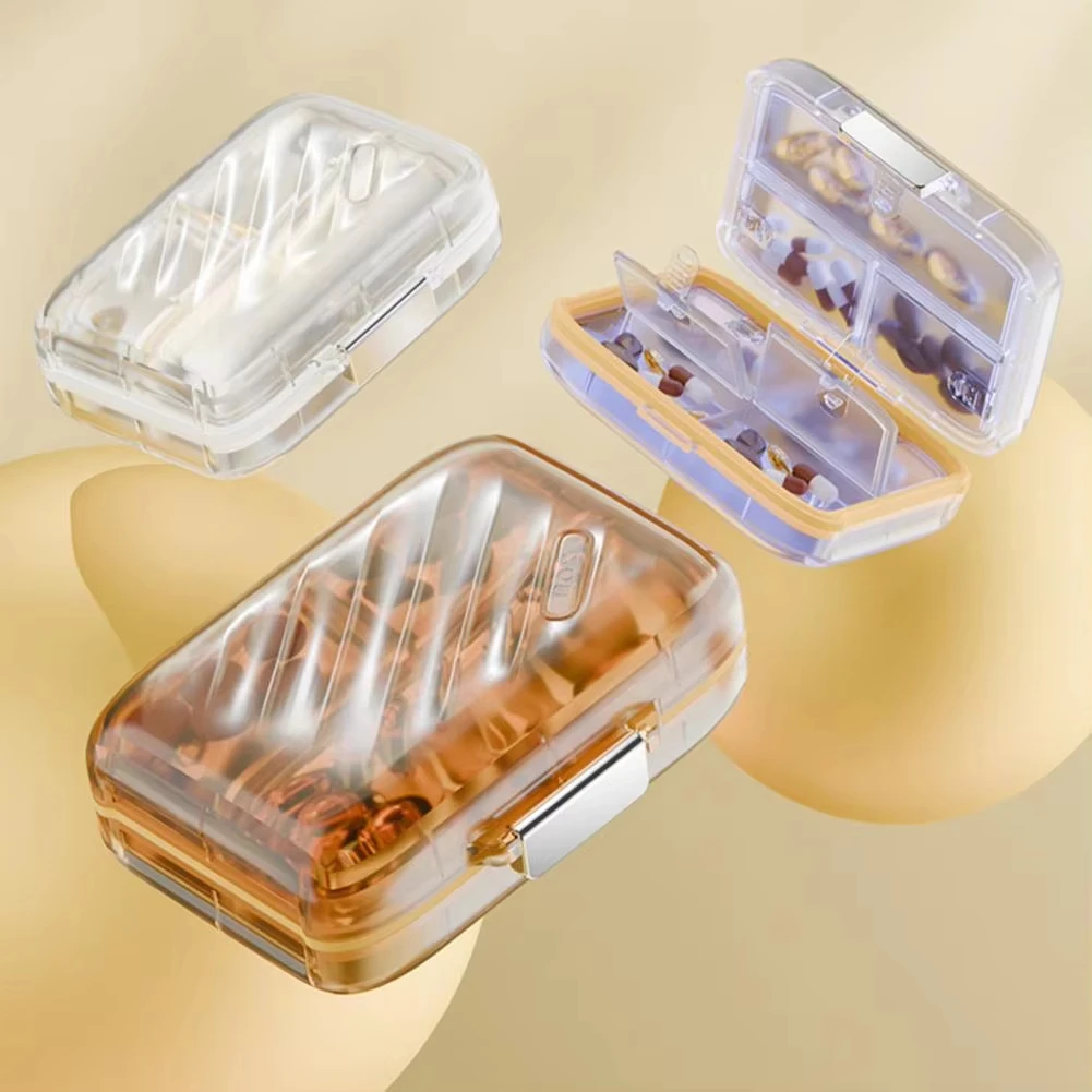 

Portable Large Capacity Weekly Medicine Box Capacity Water proof Pill Organizer With Multiple Compartments Suitable For Trip