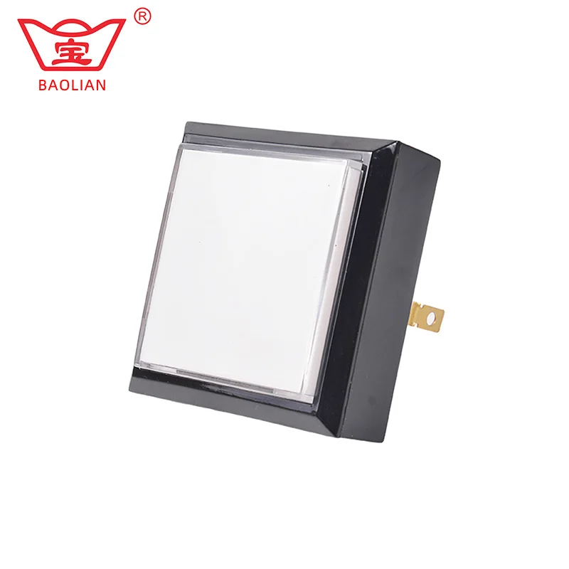 Baolian Acrade Button 60mmx60mm Large Square Illuminated Bevel Push Button Inner w/Lamp(Lamp And Micro Switch Not Included)