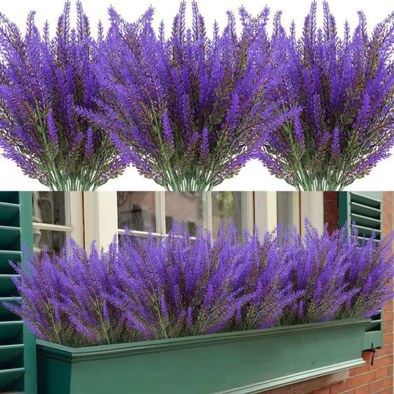 1 Bunch Provence Lavender Artificial Flowers Home Vase Decoration Grass Cereal Festive Decoration Fake Plant Flower Arrangement