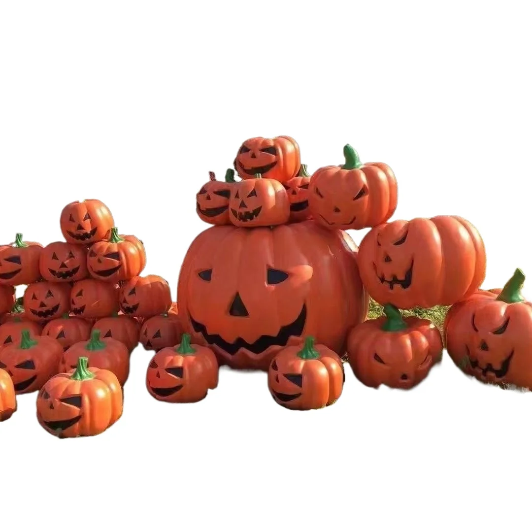 Pumpkin sculpture FRP stainless steel foam outdoor cartoon ornament Internet celebrity clock in eye-catching drainage