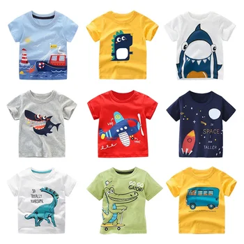 Cartoon Cotton Boys T-Shirt 3 2 3 4 5 7 9 Years Summer Baby Boys Short Sleeve T-shirt Children Kids Cotton Cartoon Tops For Little Boys KF1022 3