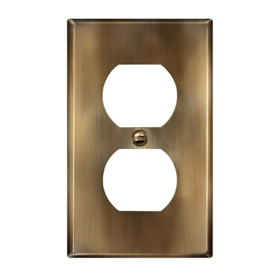 

Duplex Receptacle Metal Wall Plate,,Outlet Cover, Corrosion Resistant, .50" x.76", 201, 7721-AB