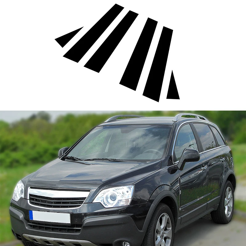 Pillar Posts Car Door Window Trim Cover Glossy Piano Black Exterior Stickers For Opel Vauxhall Antara Daewoo Winstorm MaXX