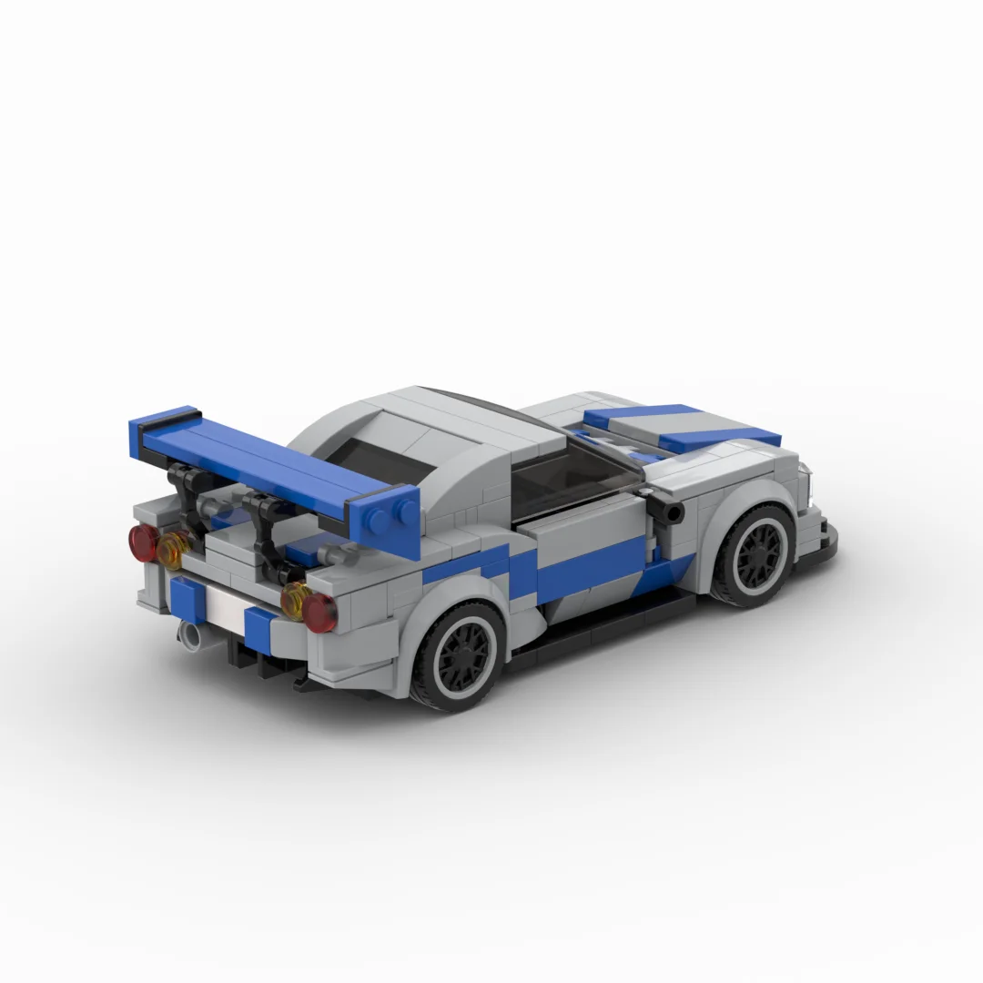 MOC GTR R34 330pcs Assembled Skyline Series Building Block Speed Champion Sports Car Model Creative Boy Assembly