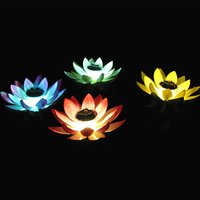 4 Pcs Lantern Pool Decoration Light Solar Powered Led Water Lily Lights for Outdoor Pool Garden Underwater Lighting