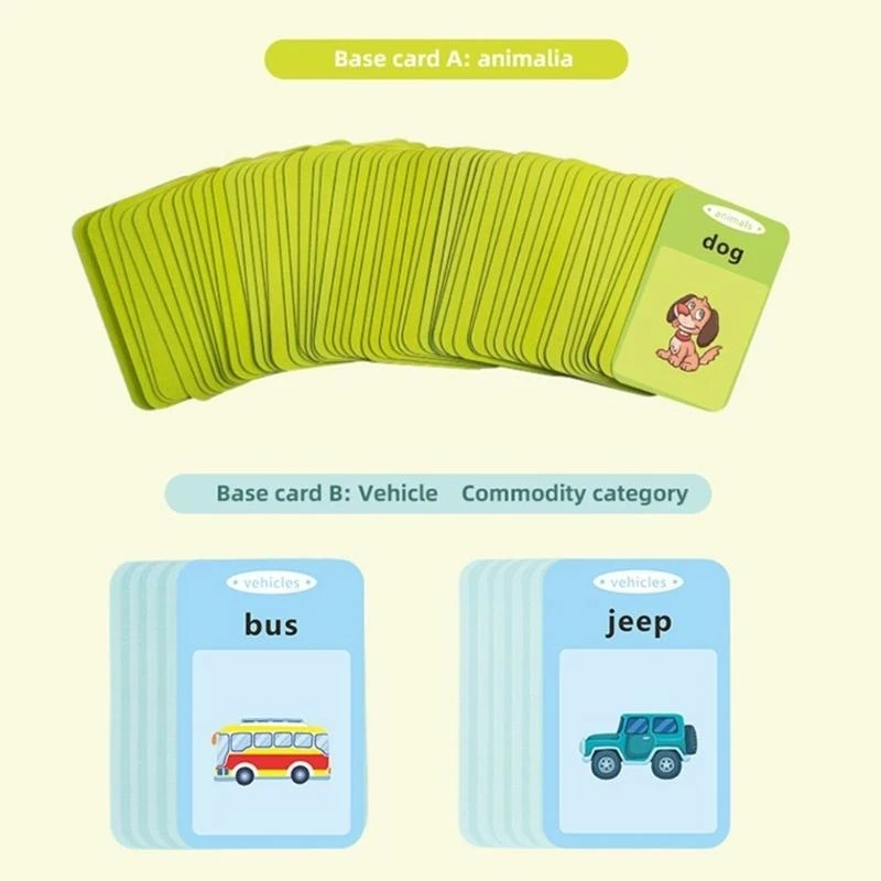 Peuters leesmachine met educatieve flash -kaarten, tool voor het leren taalleren