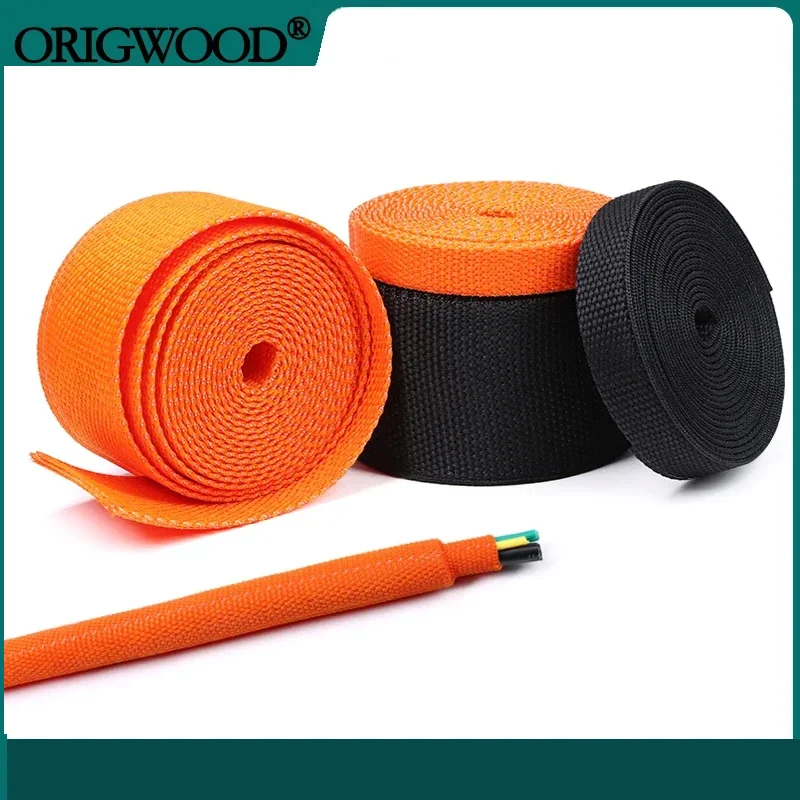 

New Heat Shrink Braided Cable Sleeve 6~100mm Insulation Flam Retardant Wire Wrap Sheath Protection PET Auto Line Organizer