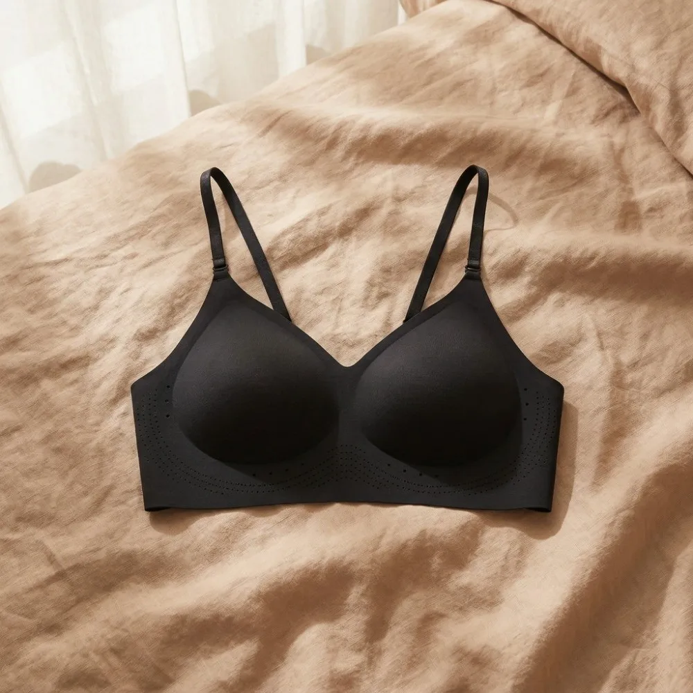 Deep V Invisible Push Up Bra Wireless Shockproof Backless Halter Bra Breathable Underwear for Women Seamless Multiway Bra Girls