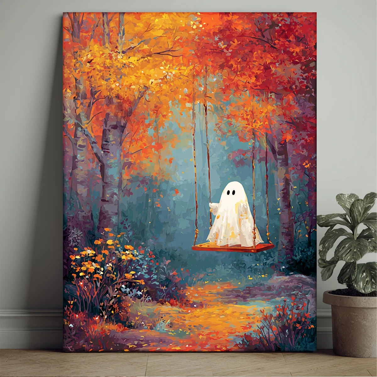 500/1000/1200/2000PCS Puzzles for Adults,Forest Cute Ghost Jigsaw Puzzles Stress Relieving Fun Game Home Decor Gift