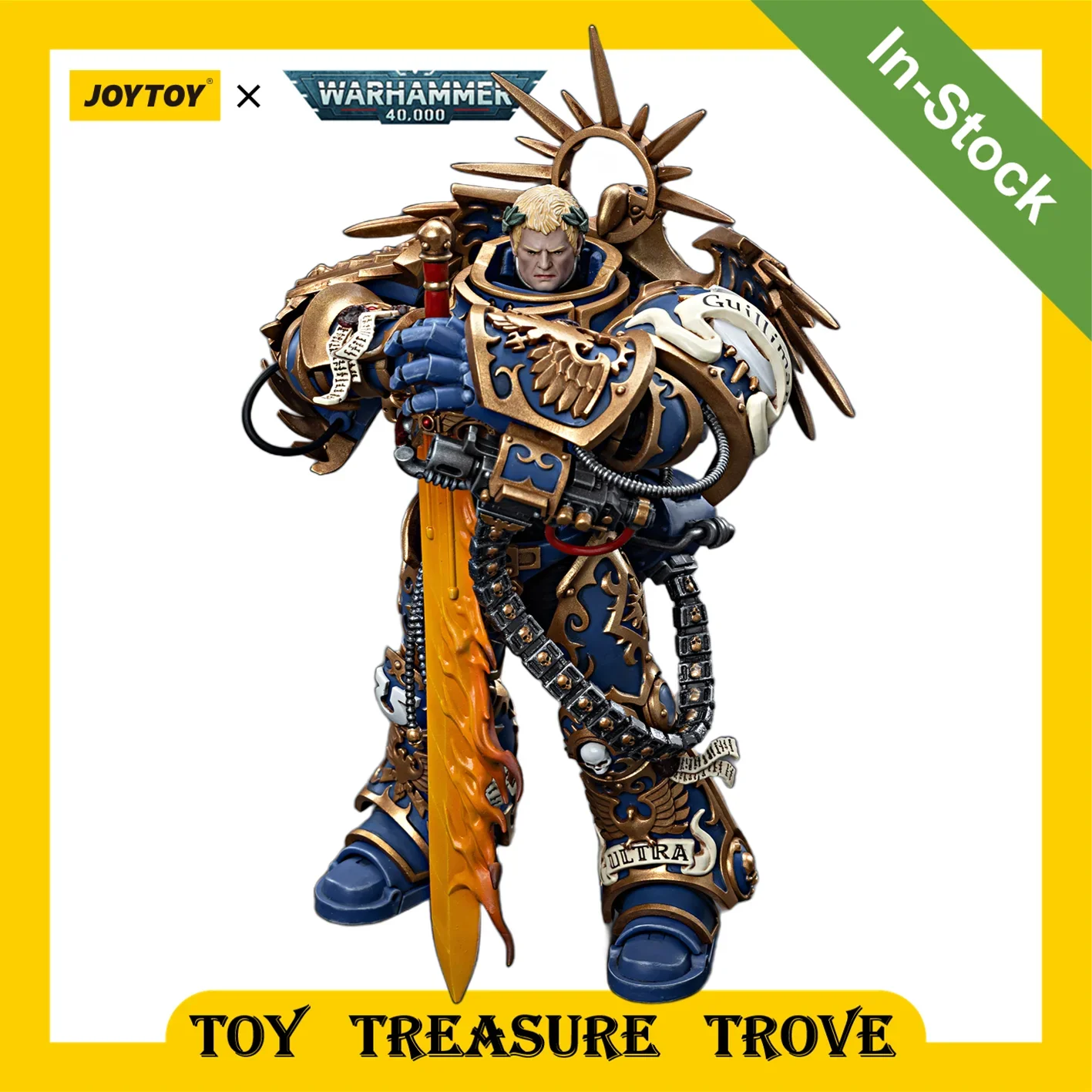 

JOYTOY Warhammer 40k 1/18 Action Figure Ultramarines Primarch Roboute Guilliman Blade of Unity Avenging Son Anime Military Model