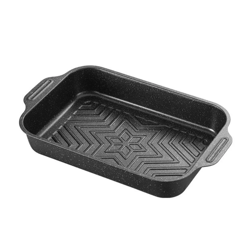 

Carbon Steel Grilled Fish Tray Large Capacity Deepened BBQ Serving Tray Rectangular Heat-resistant Grilled Fish Plate Hotpot