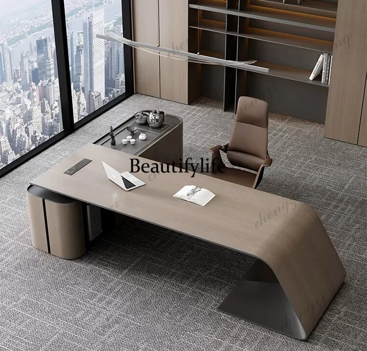 Asmt114Office, tea table integrated light luxury high sense President's desk tea reception, tea table combination