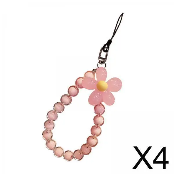 

4x подвесной ремешок для мобильного телефона, ремешок на запястье, акриловый чехол для телефона с бисером, аксессуары, цепочка для телефона, веревка для женщин и девочек