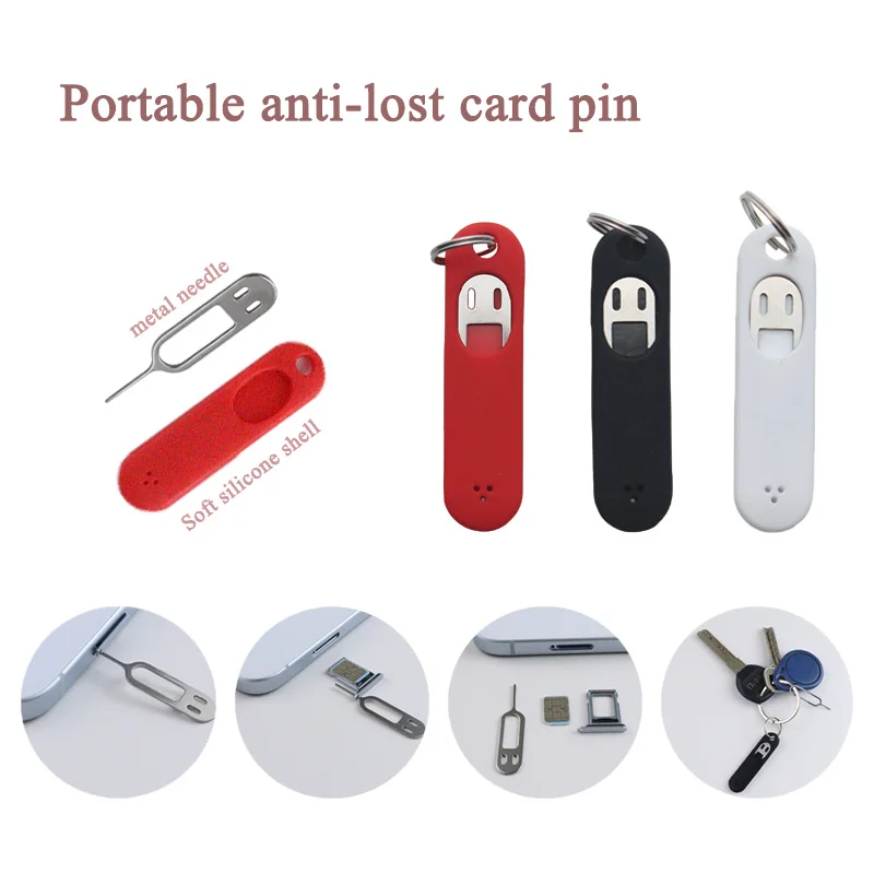 SIM Card Key Removal Creative Anti-lost Removal Pin Card Tray Removal Tool Accessories for Smartphone Tablet Card Tray Opening