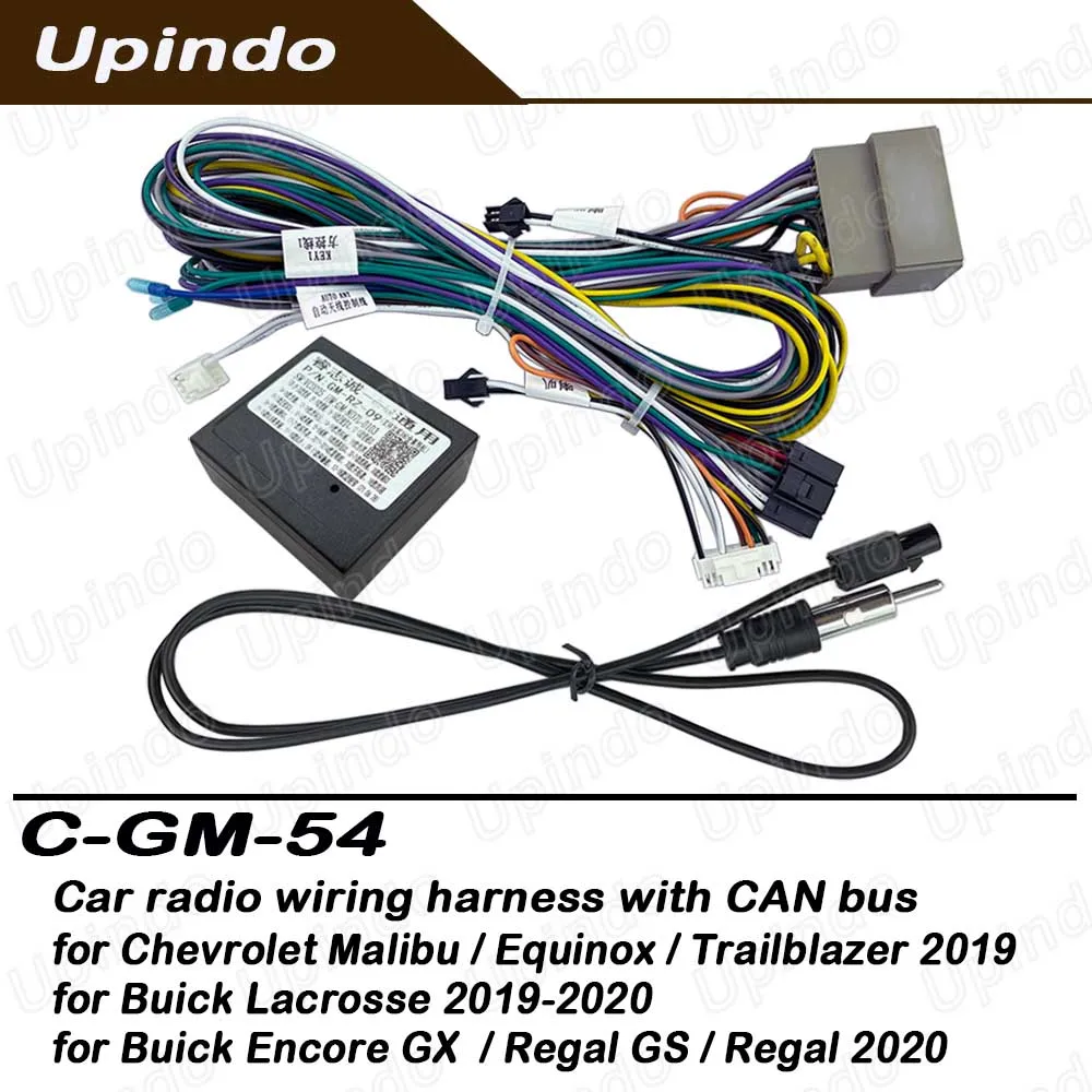 

Android Radio Wiring Harness with CAN Bus Box for Chevrolet Malibu Equinox Trailblazer Buick Encore GX Lacrosse Regal