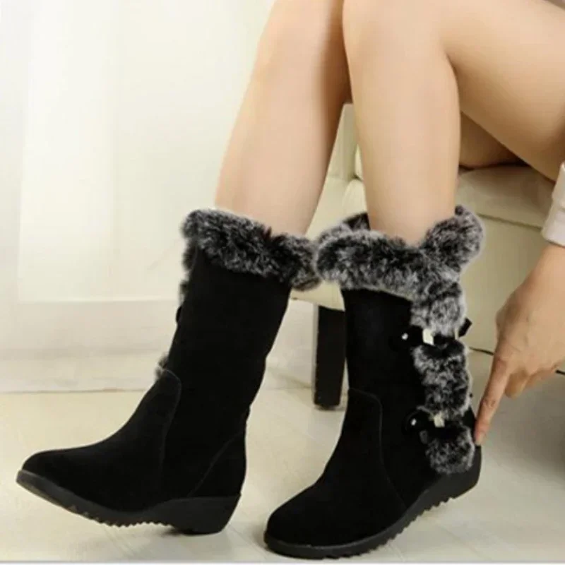 

Women Snow Boots New Female Ankle boots for women Thick Plush non-slip Thigh High Boots Warm Fur Woman Winter Shoes botas mujer