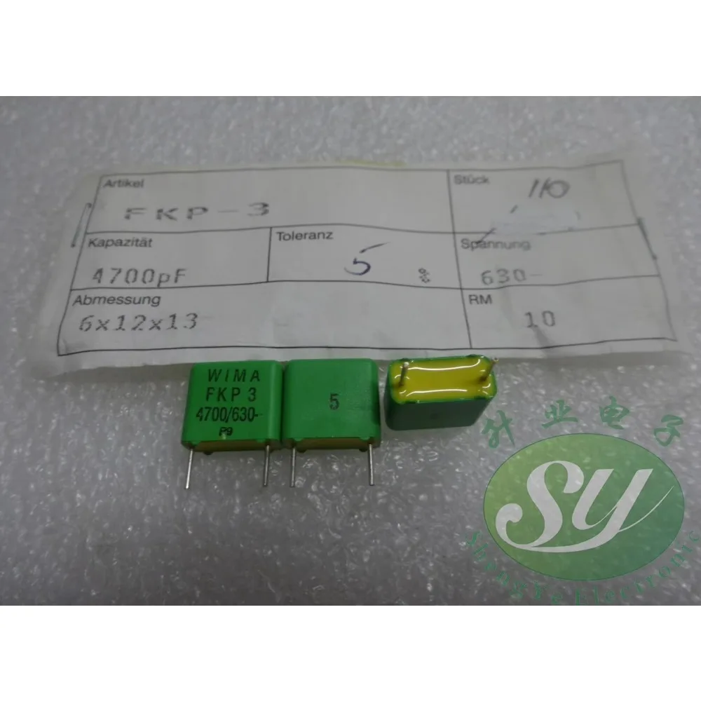 

10PCS FKP3 0.0047uF/630V 4.7nf 4700pf 4n7 472 Brand new 10mm film capacitor